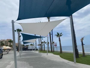 toldos vela azul y blanco